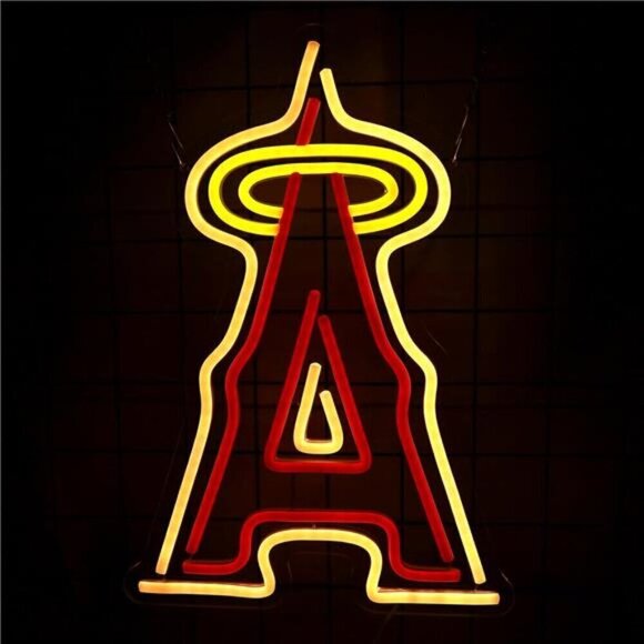 MLB Los Angeles Angels Baseball Neon Sign Room Sports LED Neon Light Man Cave - Picture 1 of 7